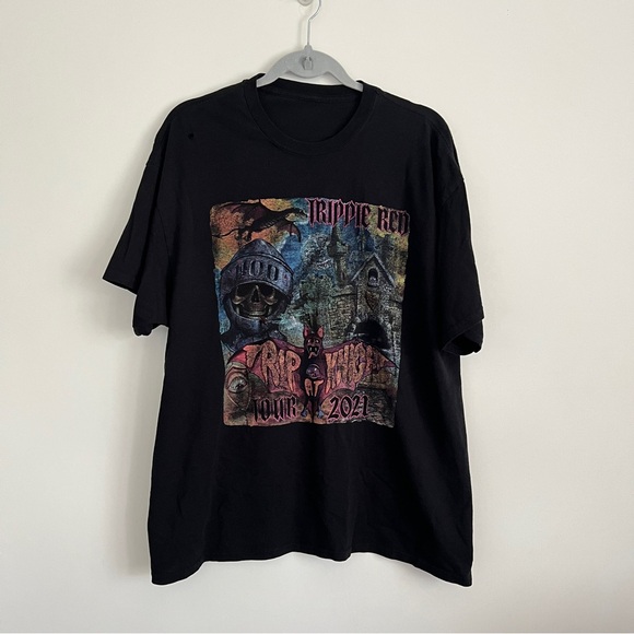 Other - Trippie Redd Trip At Knight Tour 2021 Black Graphic T Shirt 2 Sided Men’s Tee